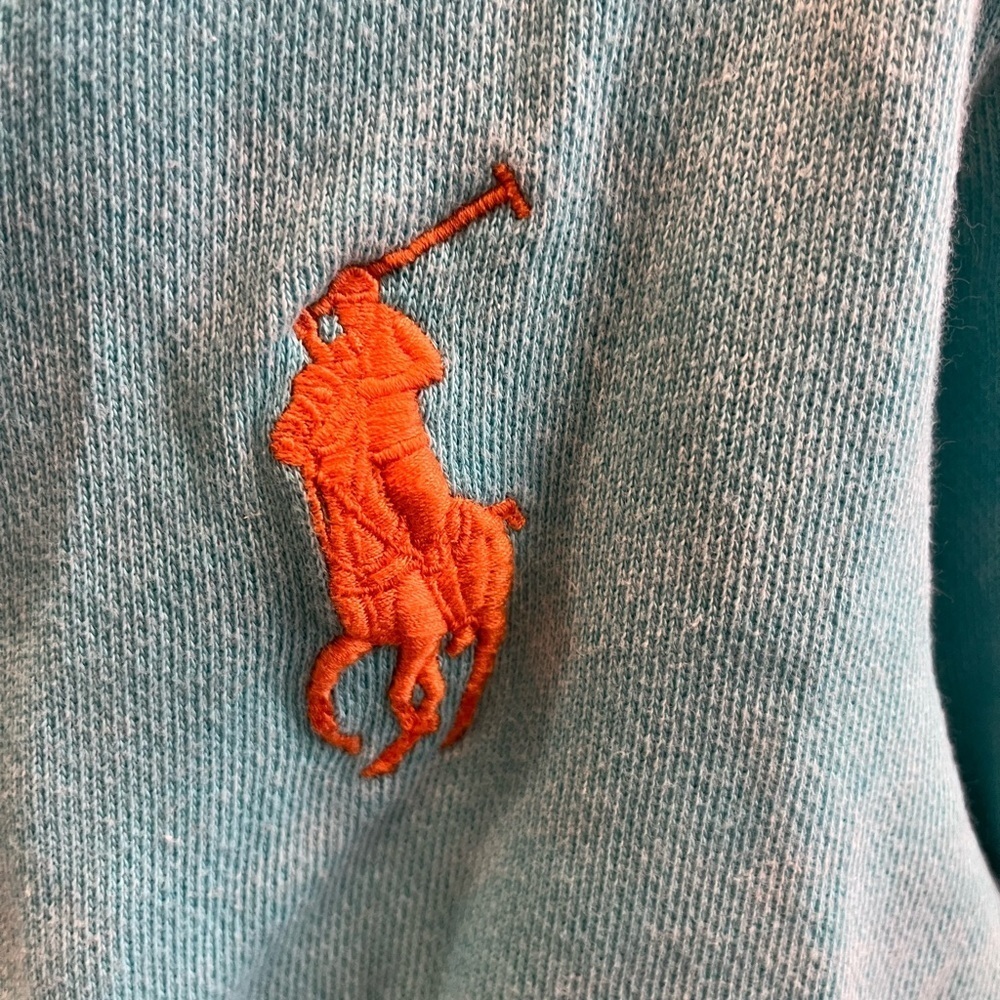 POLO size 4/4T aqua slip up hooded sweatshirt - Picture 2 of 7